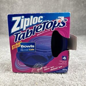 Ziploc TableTops Dinner Plates with Snap 'n Seal Lids Blue Set of 3